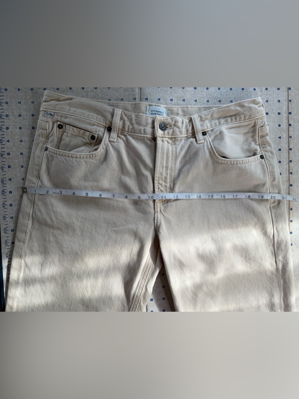 Citizens of Humanity Faye Vintage Straight Jeans Almond Ecru Size 30 - Picture 14 of 15